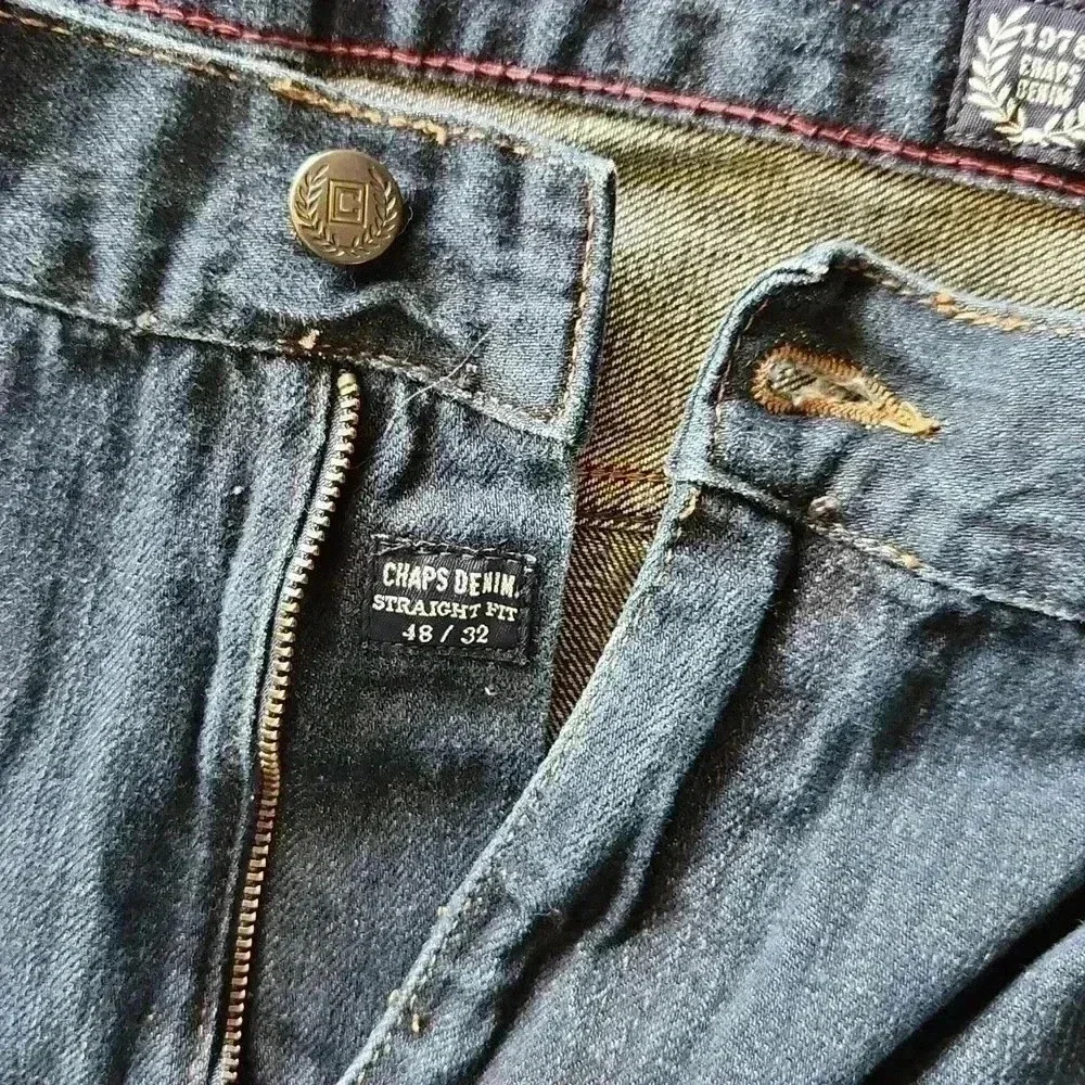 Men's CHAPS‎ Denim Jeans Straight Fit 48x32 Dark Wash